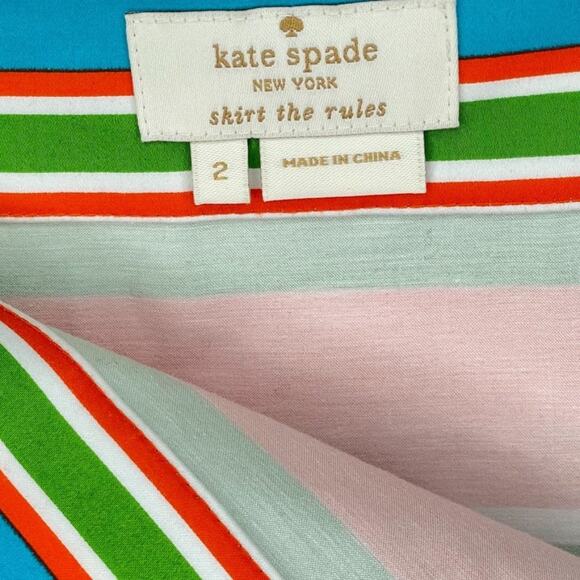 Kate Spade Striped Mini Skirt Sz 2 - Picture 4 of 4